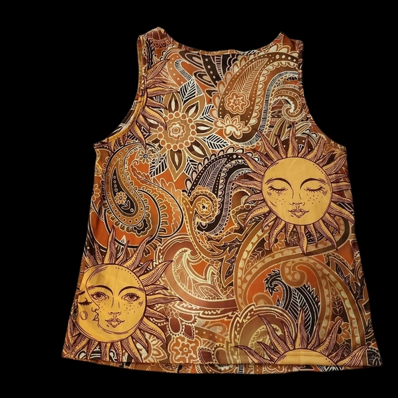 SHEIN NIB Gold and Orange Celestial Tank Top MED - Picture 8 of 9